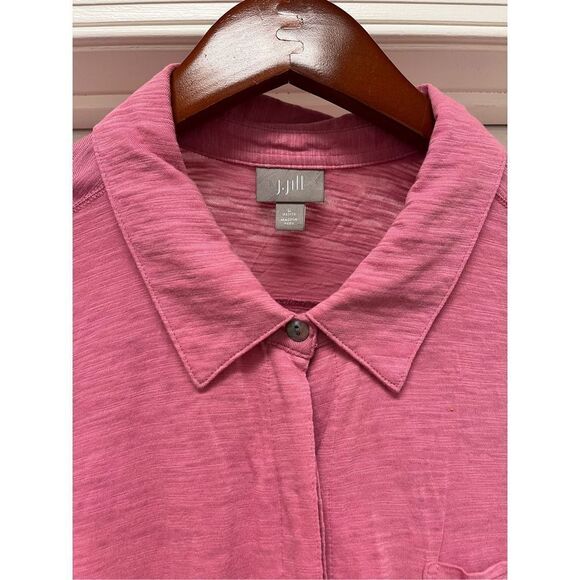 J. Jill Punk Hidden Button Button Down Shirt sz LP EUC - Picture 2 of 7